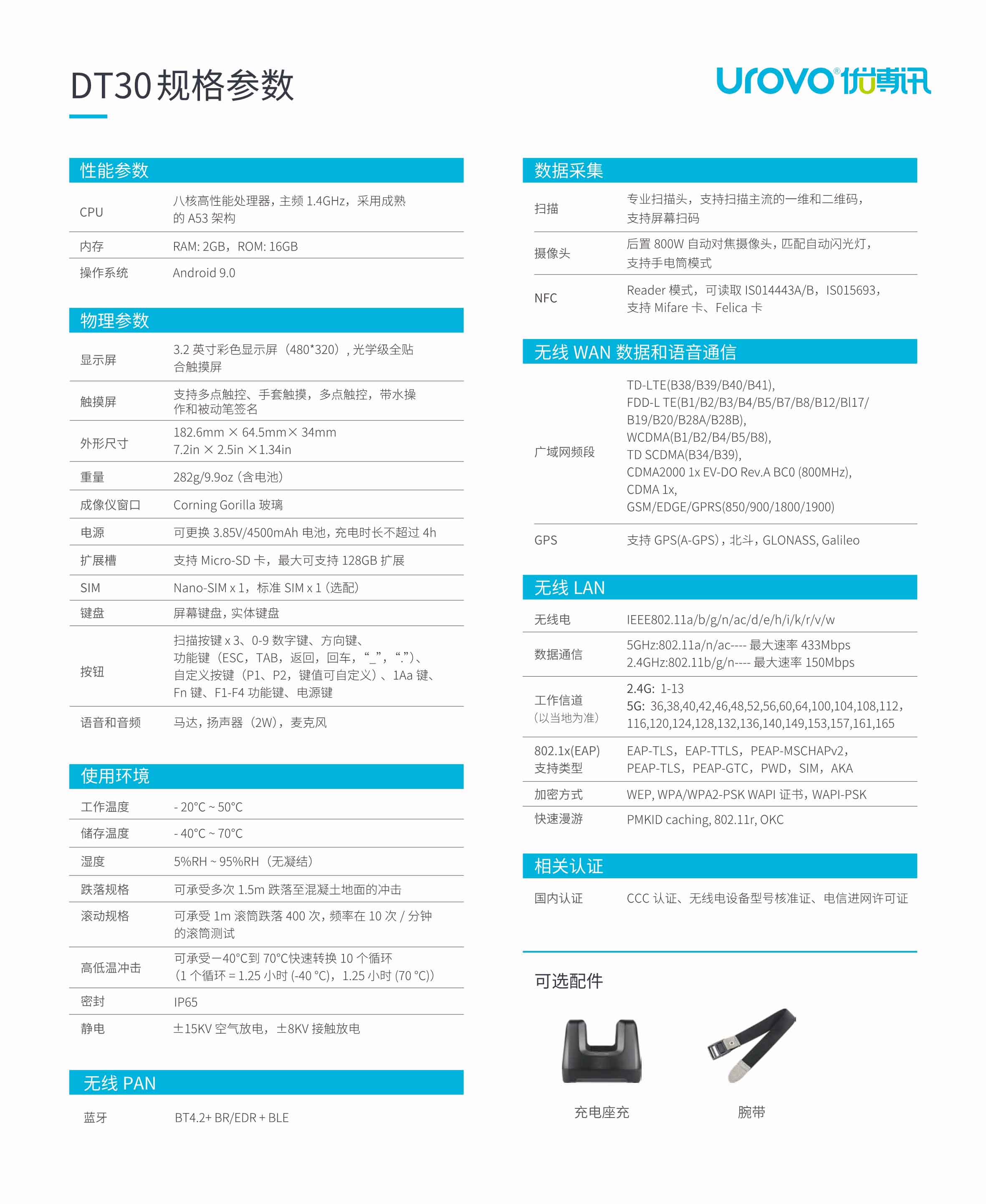 優(yōu)博訊DT30安卓數據采集器二維條碼數據采集器PDA參數.jpg